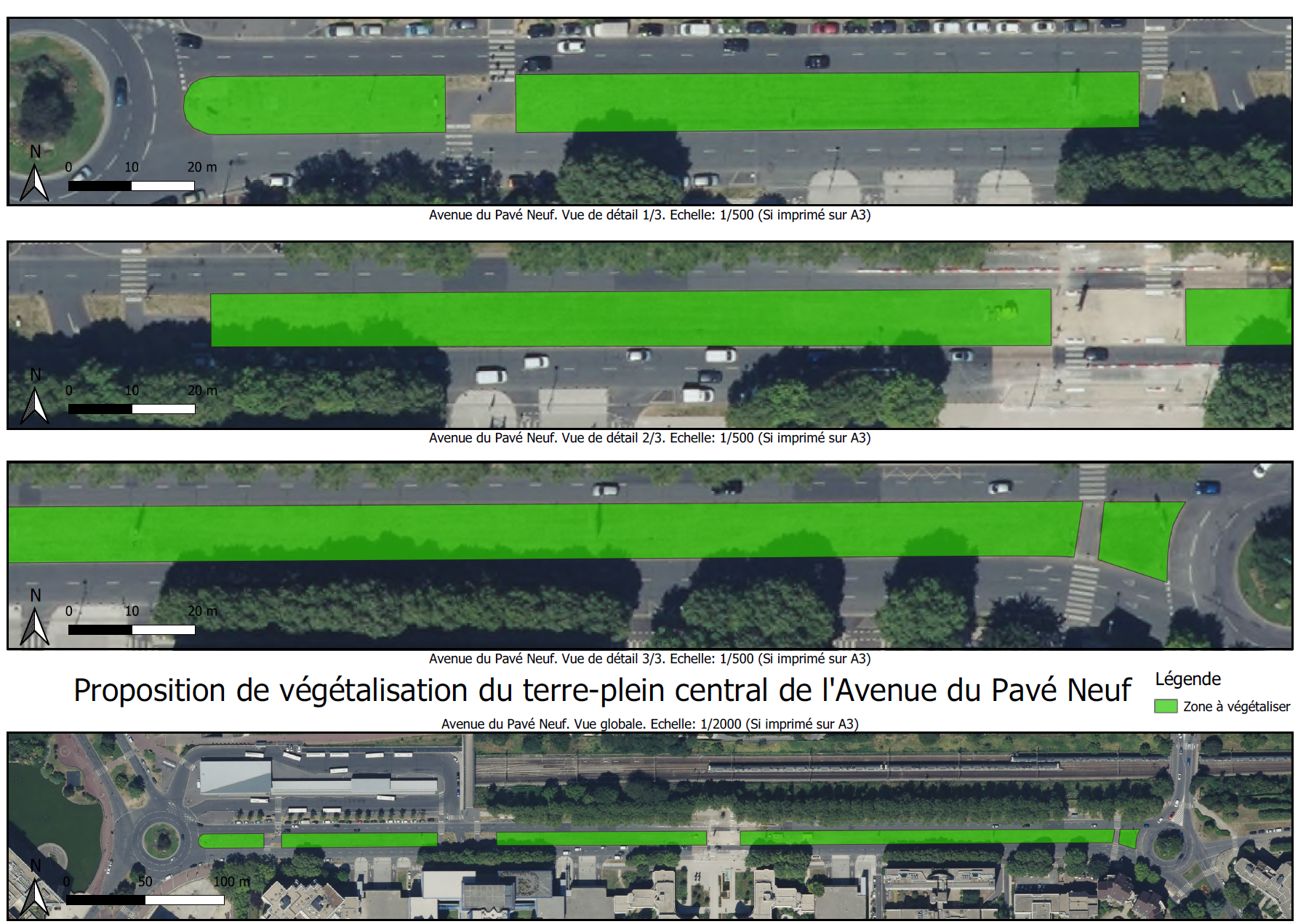 Projet de végétalisation du terre-plein central de l’Avenue du Pavé-Neuf.